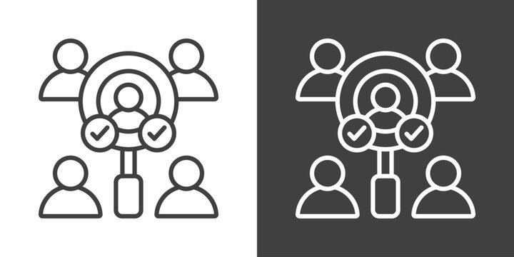Candidate Selection Icon Set Vector Collection Isolated In Black And White