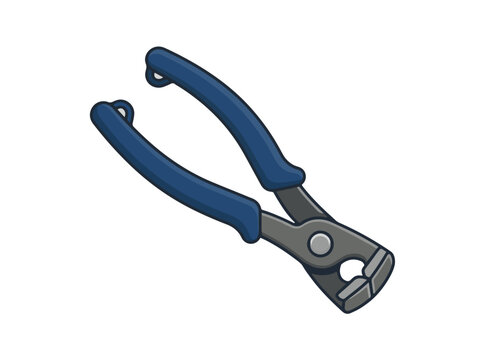 A pair of blue-handled wire cutters with a hinged joint and sharp cutting edges.