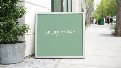 Greenery Day Japan signage eco awareness nature celebration urban background