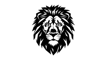 Obraz premium Majestic Lion Head Vector Graphic Illustration Symbolizing Strength and Power
