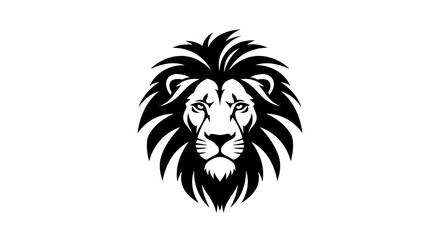 Fototapeta premium Majestic Black Lion Head Icon: Symbolizing Strength, Power, and Wild Nature