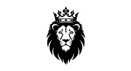 Obraz premium Majestic Lion King wearing Crown Symbolizing Power and Royalty