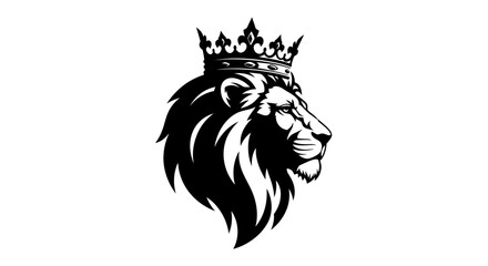 Fototapeta premium Majestic Lion Head Crowned Symbolizing Royalty, Power, Strength, and Leadership