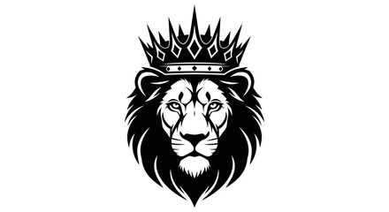 Obraz premium Majestic Lion Head with Regal Crown Symbolizing Power, Strength, and Leadership
