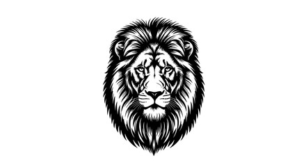Obraz premium Majestic Lion Head Illustration: Fierce King of the Jungle with Intense Gaze