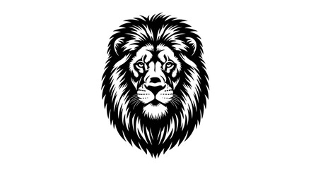 Obraz premium Majestic Lion Head Silhouette Icon Symbolizing Strength Power Fierceness Royalty