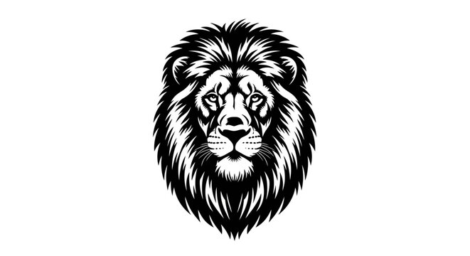 Majestic Lion Head Silhouette Icon Symbolizing Strength Power Fierceness Royalty