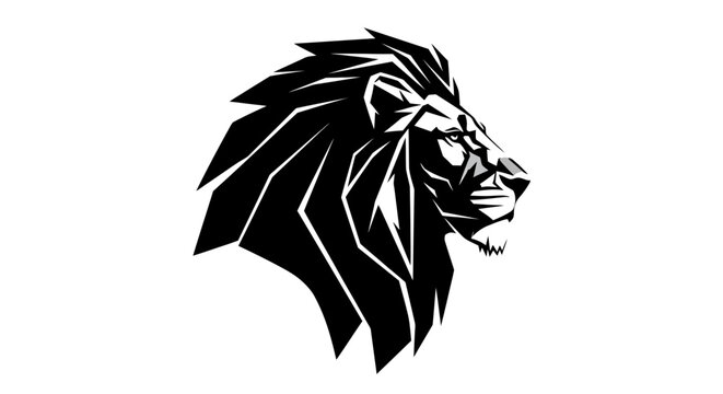Majestic Lion Head Silhouette Fierce Animal Symbol Iconic Style Power