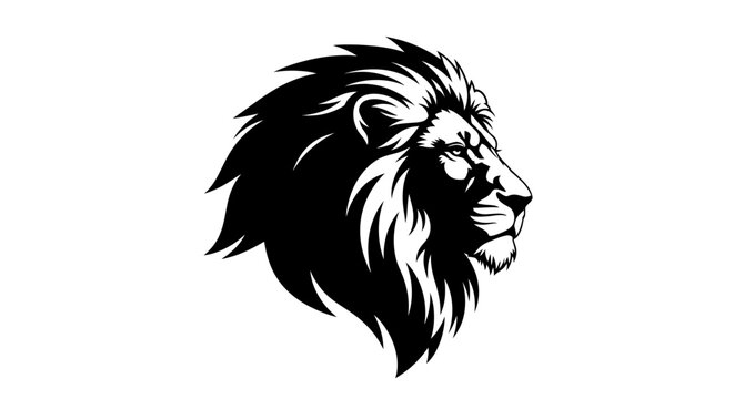 Majestic Lion Head Silhouette Symbolizing Power and Courageous Spirit