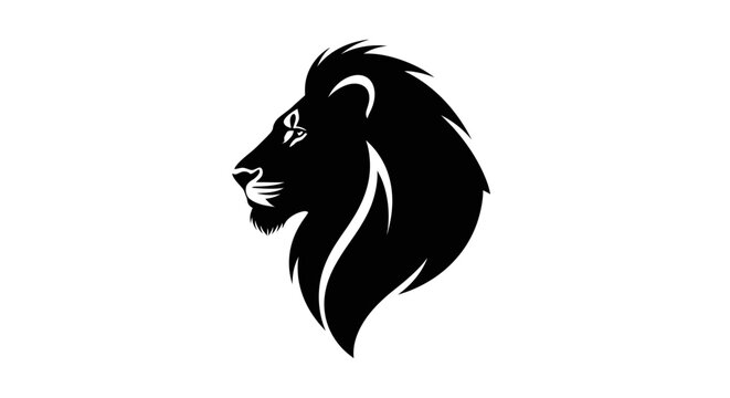 Majestic Lion Head Silhouette Symbolizing Strength, Courage, and Nobility