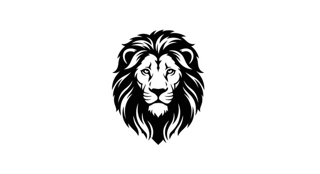 Majestic Lion Head Silhouette Symbolizing Strength and Leadership in Graphic Design