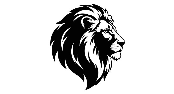 Majestic Lion Head Silhouette Symbolizing Power and Pride