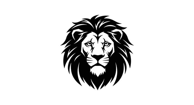 Majestic Lion Head Silhouette Symbolizing Strength and Power