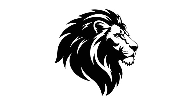 Majestic Lion Head Silhouette Symbolizing Strength and Royalty
