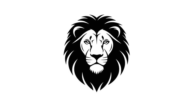 Majestic Lion Head Silhouette Icon for Strength and Power