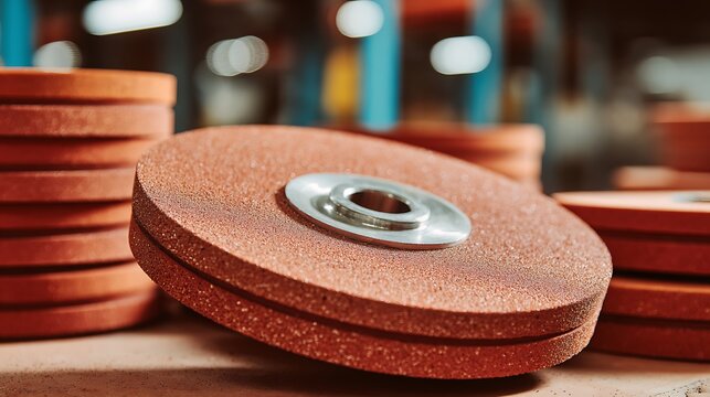 Industrial Grinding Wheels Stacked for Manufacturing and Repair Work