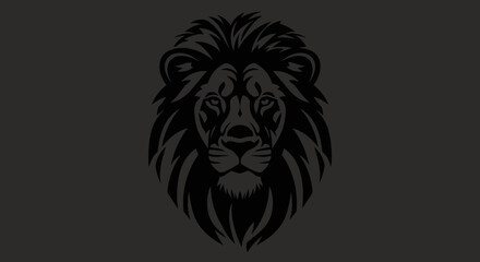 Fototapeta premium Stylized Black Lion Head Emblem Represents Strength, Power, and Royalty