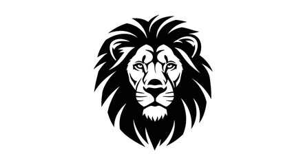 Fototapeta premium Striking Black and White Lion Head Graphic Design Symbolizing Strength