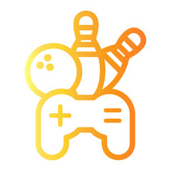 Fototapeta premium bowling Line Gradient Icon