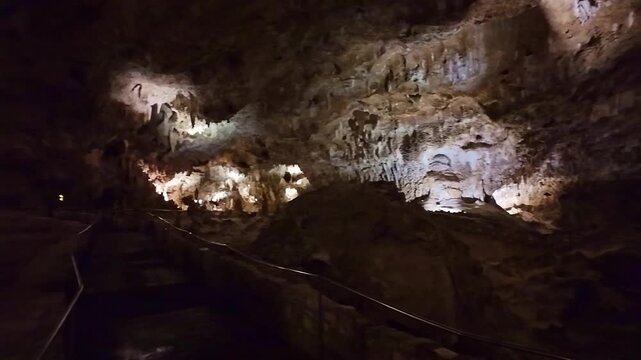 Panoramic View of Stalactites and Stalagmites in Carlsbad Caverns National Park New Mexico