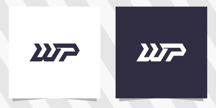 letter wp pw logo design