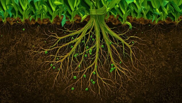 Bean root nodules host nitrogen-fixing bacteria.