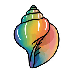 Naklejka premium A vibrant rainbow seashell.