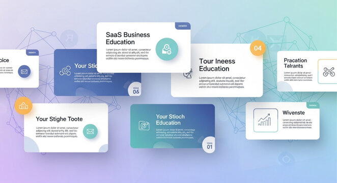 Clean modern UI cards and widget interface elements.