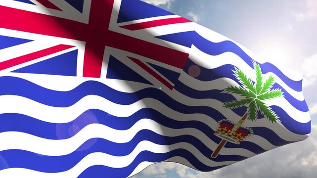 British Indian Ocean Territory Flag Fluttering Gracefully Against the Open Sky