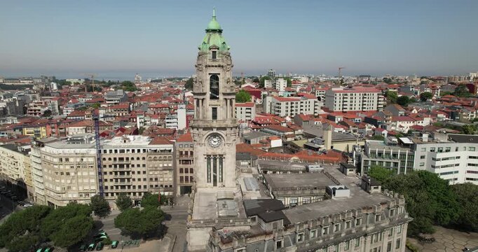 Cityscape View Of Camara Municipal Surrounded By Porto City