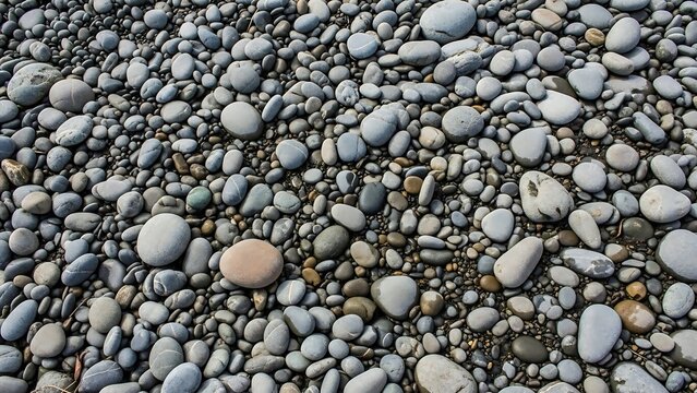 Pebble Beach Texture - A Seascape of Smooth Stones and Natural Beauty.