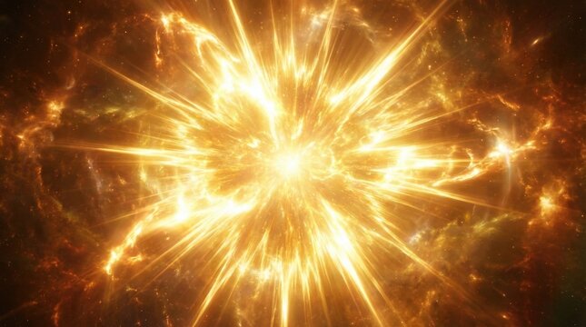 Golden Energy Burst Abstract Light Explosion.