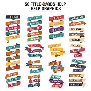 Collection of 50 Colorful Title Cards and Banner Graphics for Presentations