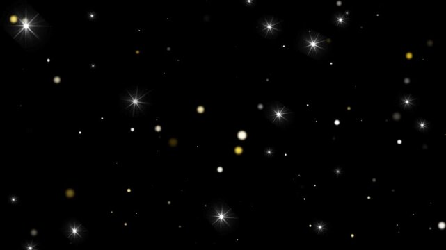 Magic Twinkling Stars Glitter and Dust Particles 4K - Elegant Glowing Stars Sparkling with Shimmering Fairy Dust Trails and Light Particles Alpha Channel Loop
