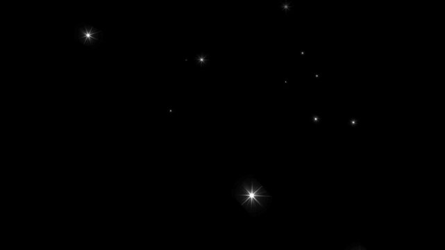 Magic Twinkling Stars Glitter and Dust Particles 4K - Elegant Glowing Stars Sparkling with Shimmering Fairy Dust Trails and Light Particles Alpha Channel Loop