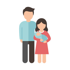 Obraz premium A loving family with parents holding their newborn baby, representing new beginnings and parenthood