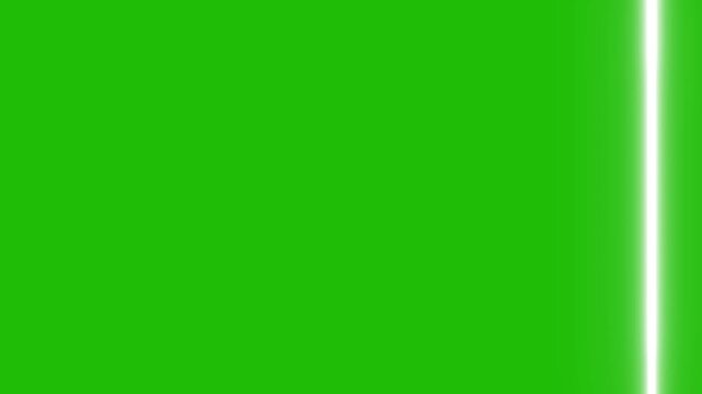 Futuristic Vertical Light Scan Green Screen 4K &ndash; Glowing White Laser Beam Moving Sideways Neon Energy Line Sci-Fi Scanner Effect for VFX Compositing Alpha Channel