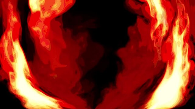 cartoon look fire smoke circle loop effects animation