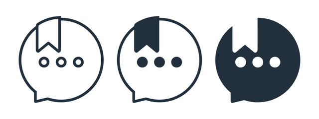 Obraz premium Chat Bookmark Icon. Save Message and Conversation Favorite. Vector Illustration