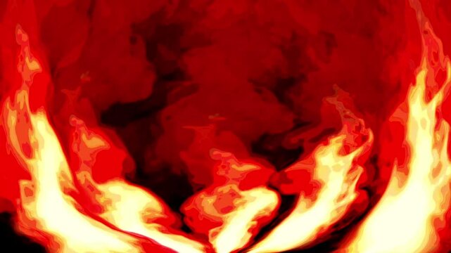 cartoon look fire smoke circle loop effects animation