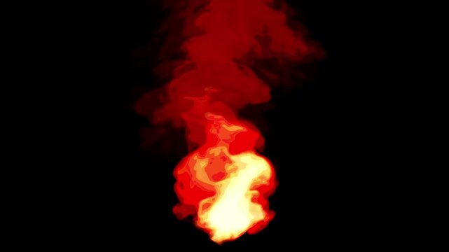 cartoon look fire smoke circle loop effects animation