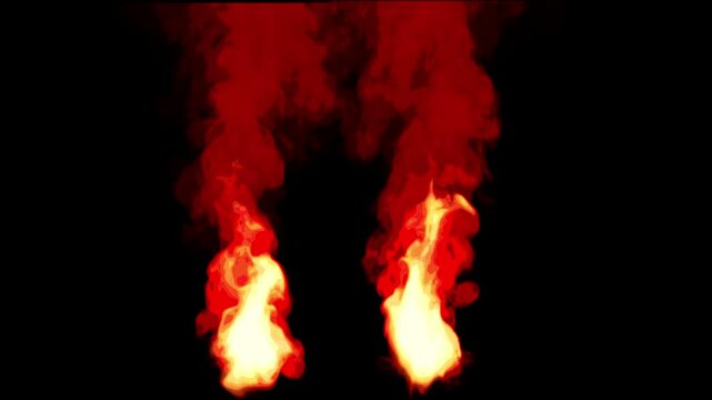 cartoon look fire smoke circle loop effects animation