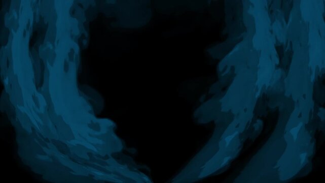 Blue cartoon look fire smoke circle loop effects animation