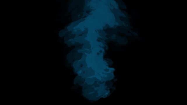 Blue cartoon look fire smoke circle loop effects animation