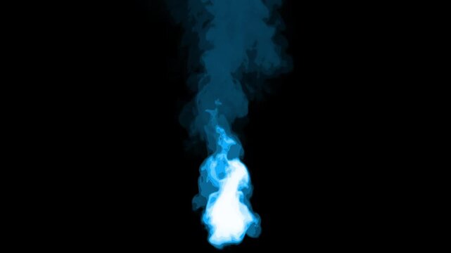 Blue cartoon look fire smoke circle loop effects animation