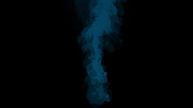 Blue cartoon look fire smoke circle loop effects animation