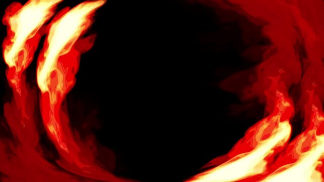 cartoon look fire smoke circle loop effects animation
