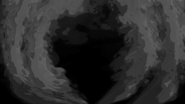 Black and white cartoon look smoke circle loop effects animation