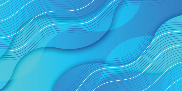 Abstract Blue Wave Design With Flowing Lines