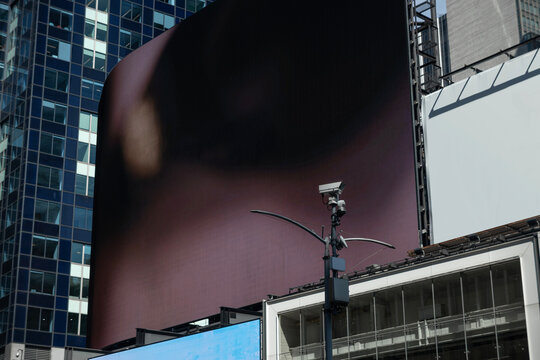 Large Digital Billboard in Times Square with Copy Space